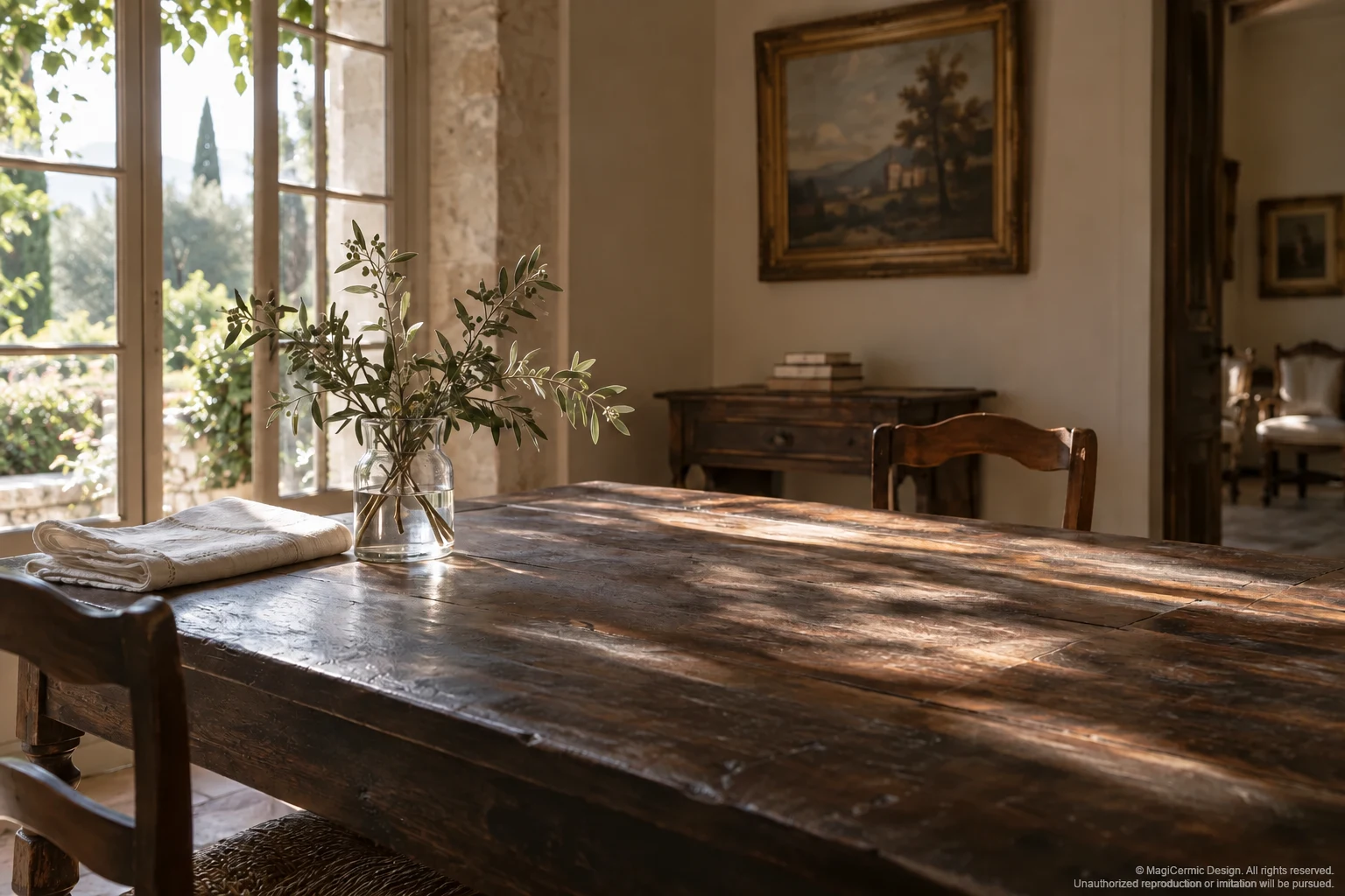 A softly lit classical garden room