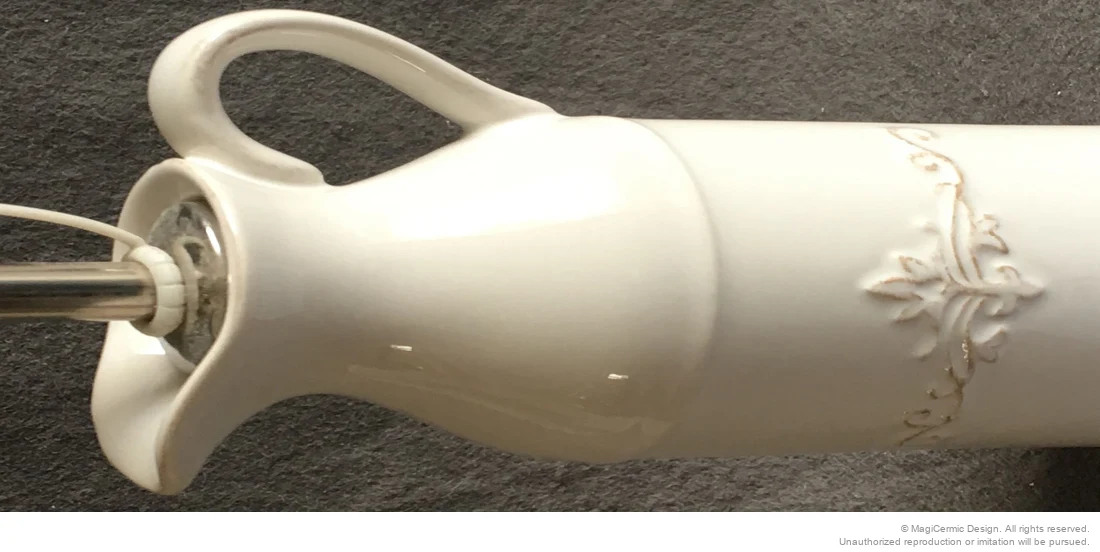 Original classical fleur scroll relief product photograph from supplied PDF