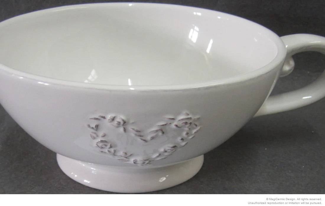 Original rose heart relief product photograph from supplied PDF