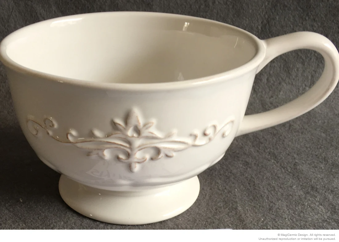 Original classical fleur scroll relief product photograph from supplied PDF
