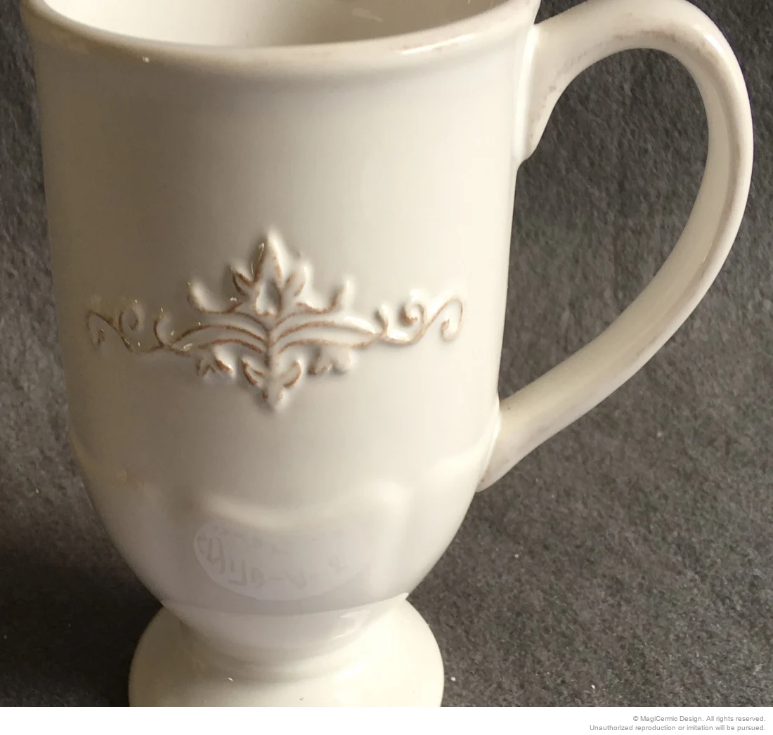 Original classical fleur scroll relief product photograph from supplied PDF
