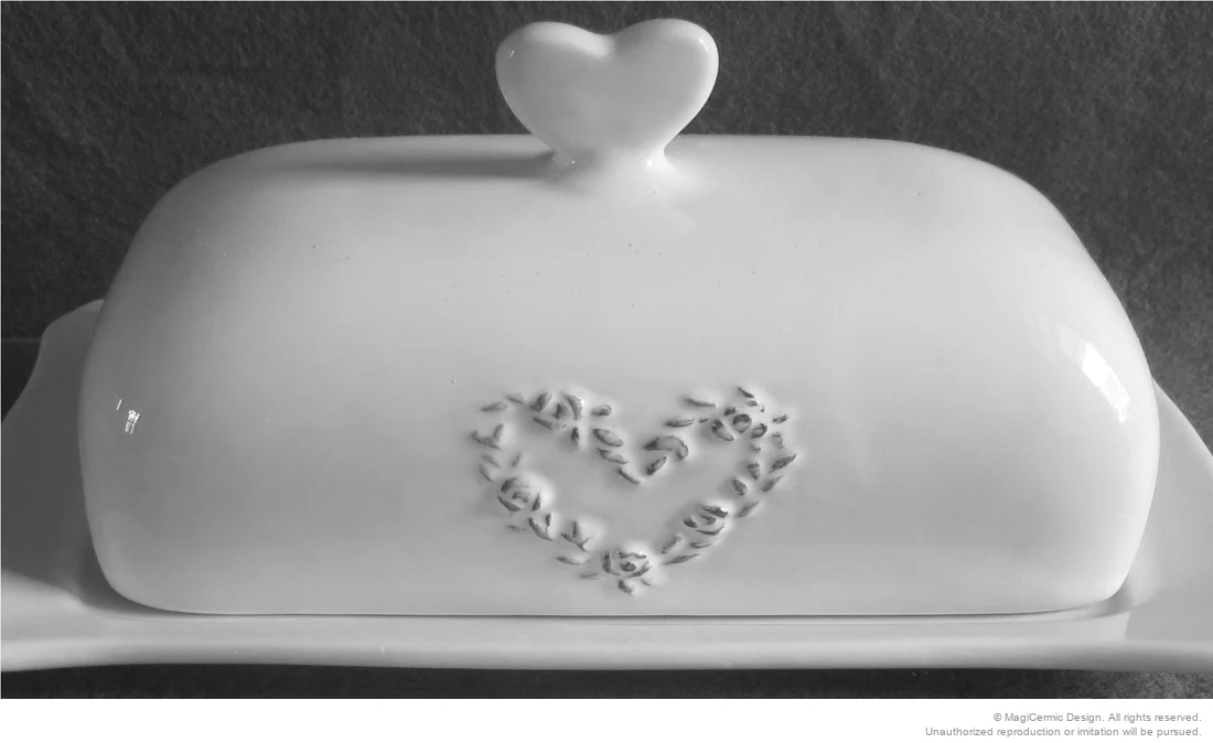Original rose heart relief product photograph from supplied PDF