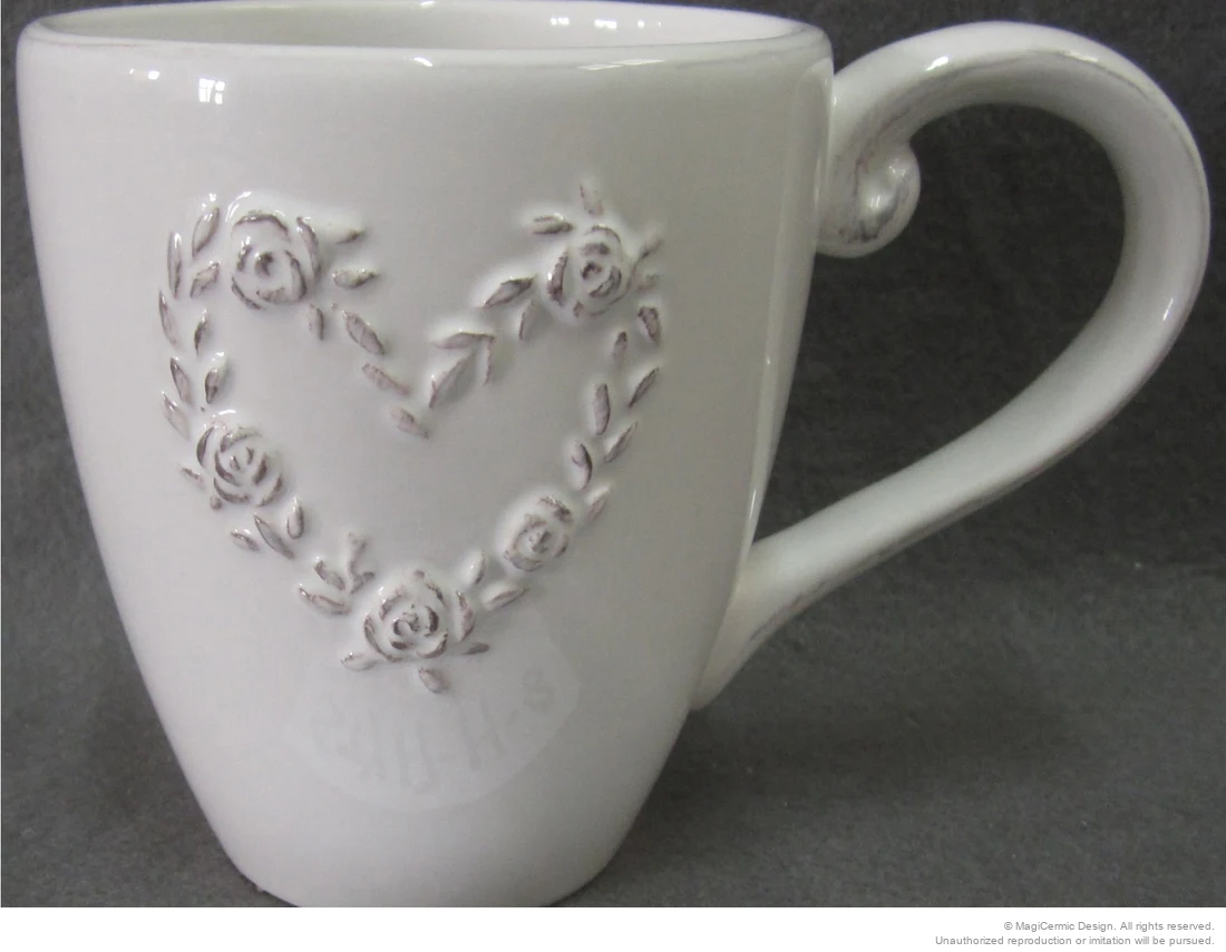 Original rose heart relief product photograph from supplied PDF