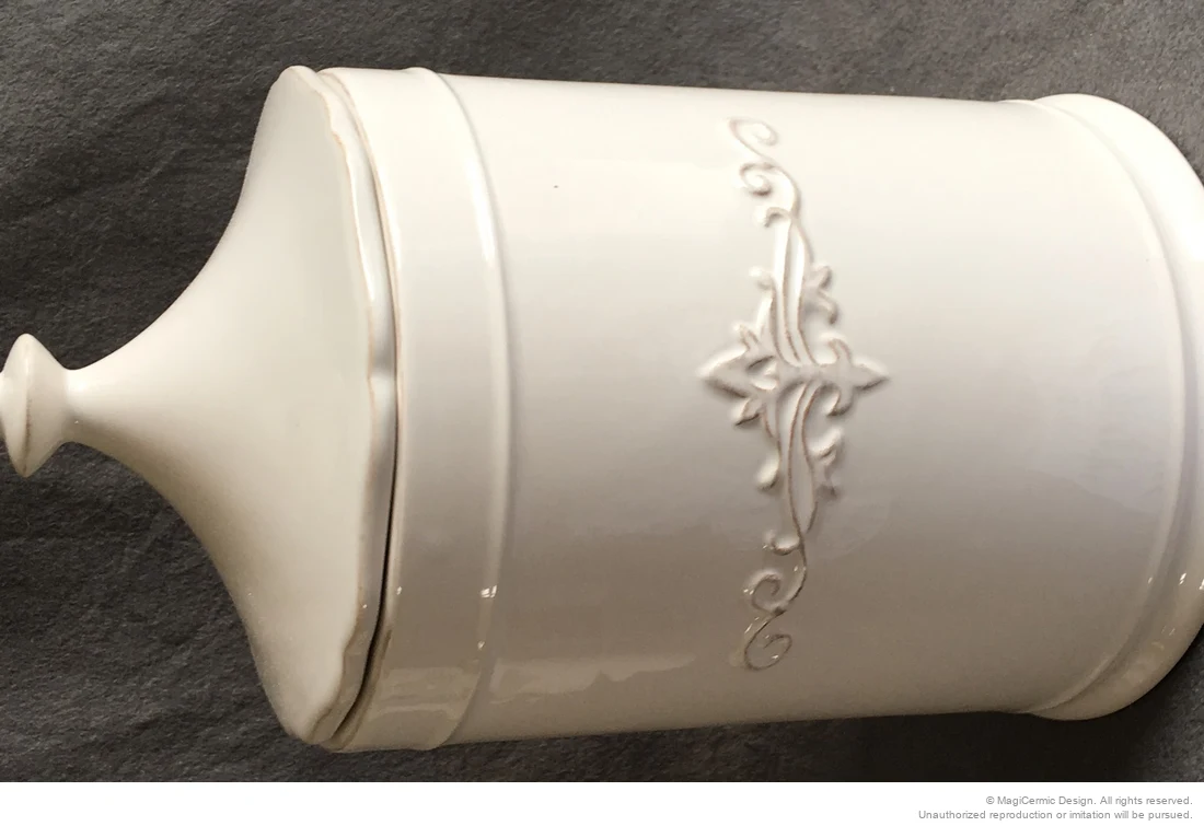 Original classical fleur scroll relief product photograph from supplied PDF