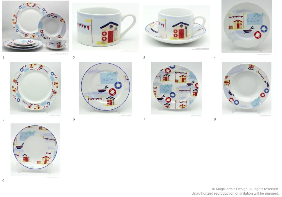 Complete original product reference board for Beach Hut Holiday, page 1