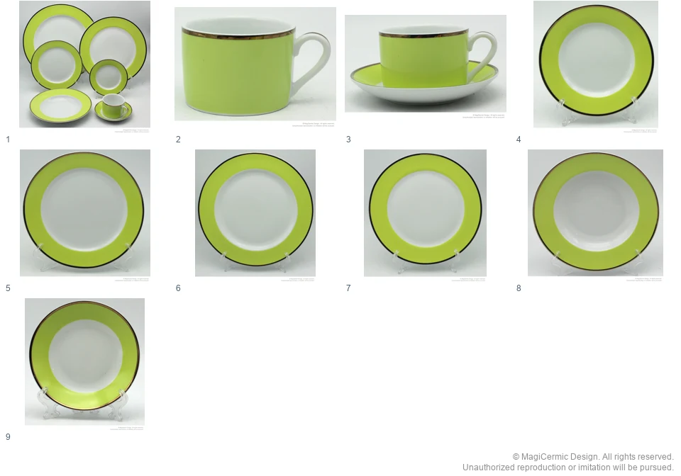 Complete original product reference board for Lime Color Band, page 1