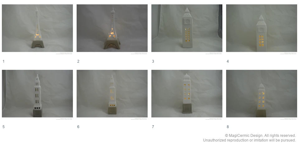 Complete original product reference board for Cities After Sundown, page 1