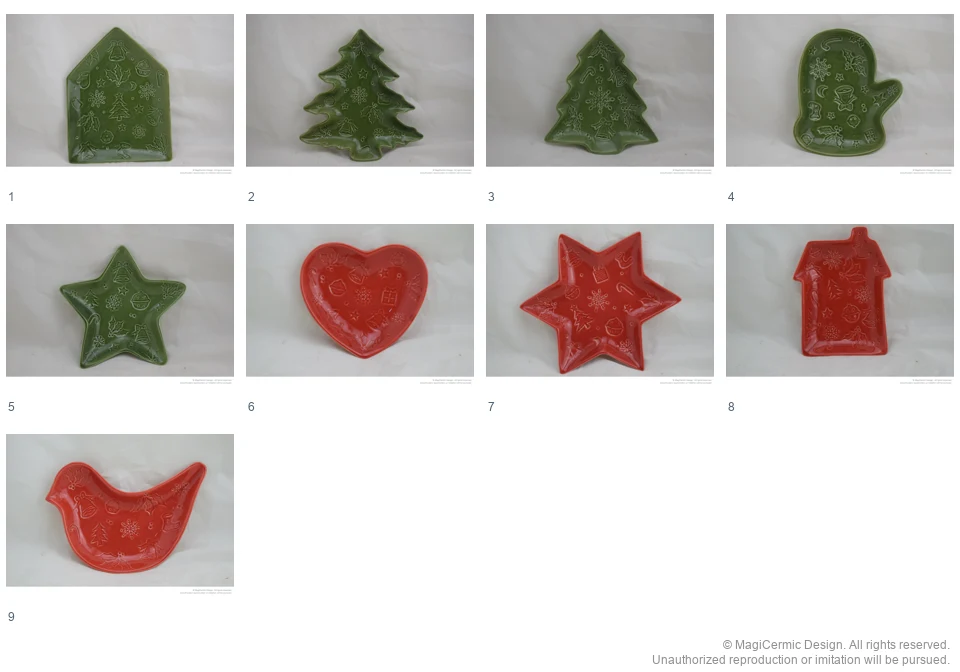 Complete original product reference board for Little Shapes of Christmas, page 1