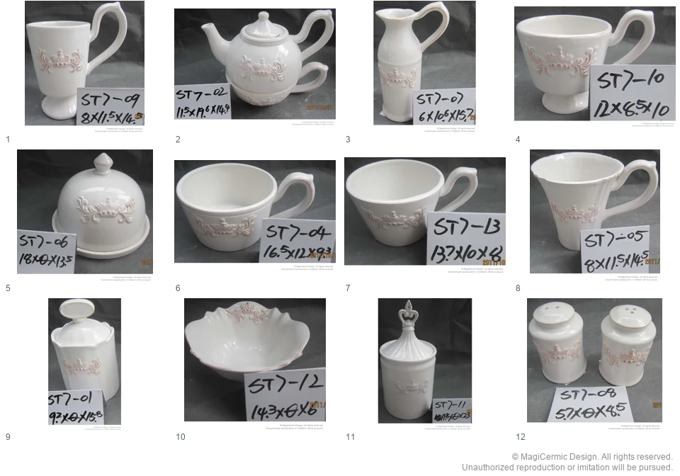 Complete original product reference board for An Afternoon with a Crown, page 1