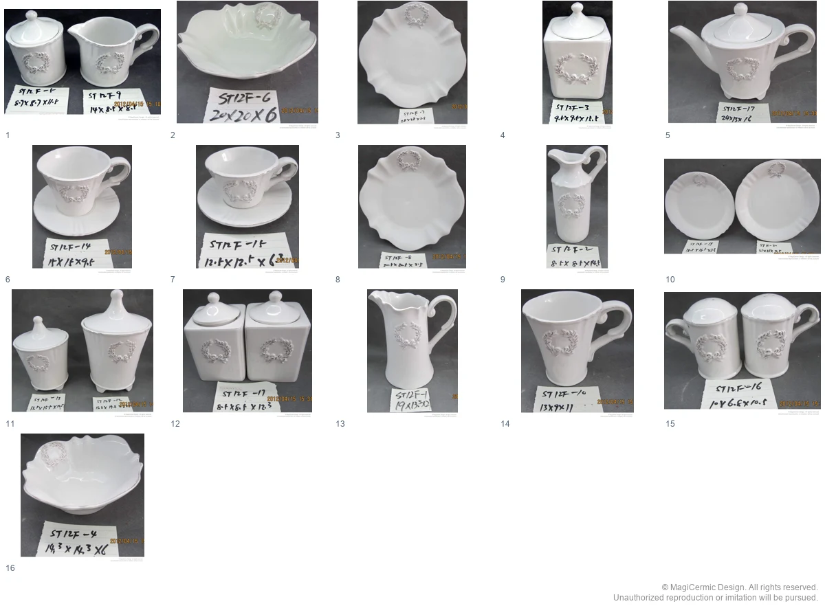 Complete original product reference board for A Wreath for an Afternoon, page 1