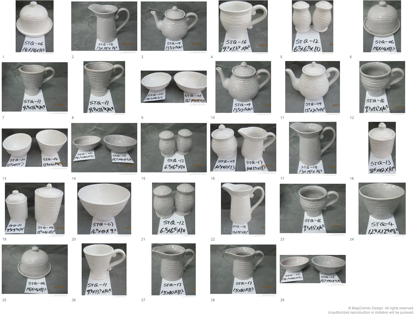 Complete original product reference board for Soft Horizontal Lines, page 1