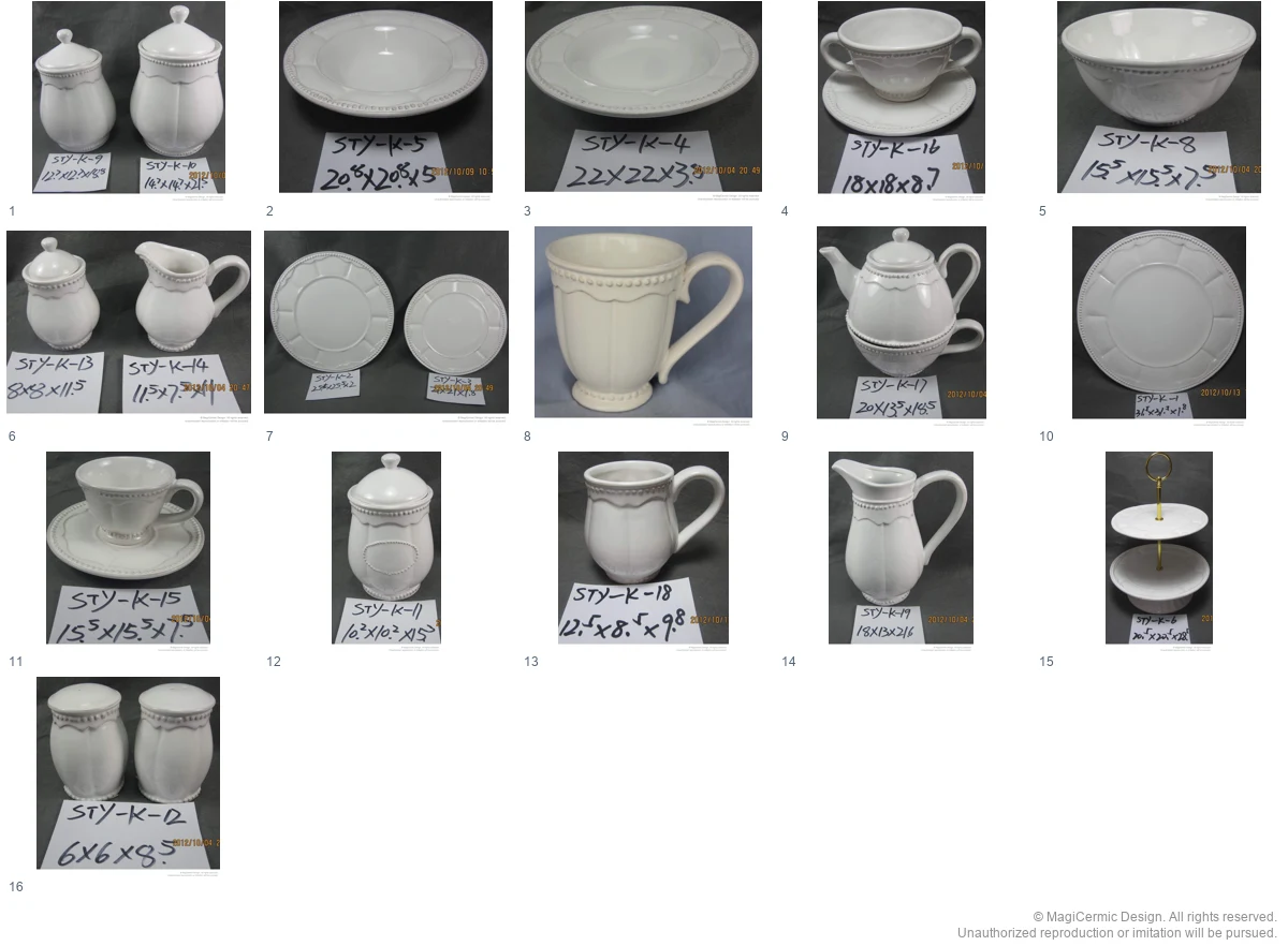 Complete original product reference board for Rosettes in Afternoon Light, page 1