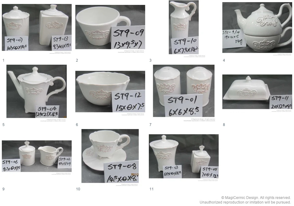 Complete original product reference board for An Afternoon in Scrolls, page 1