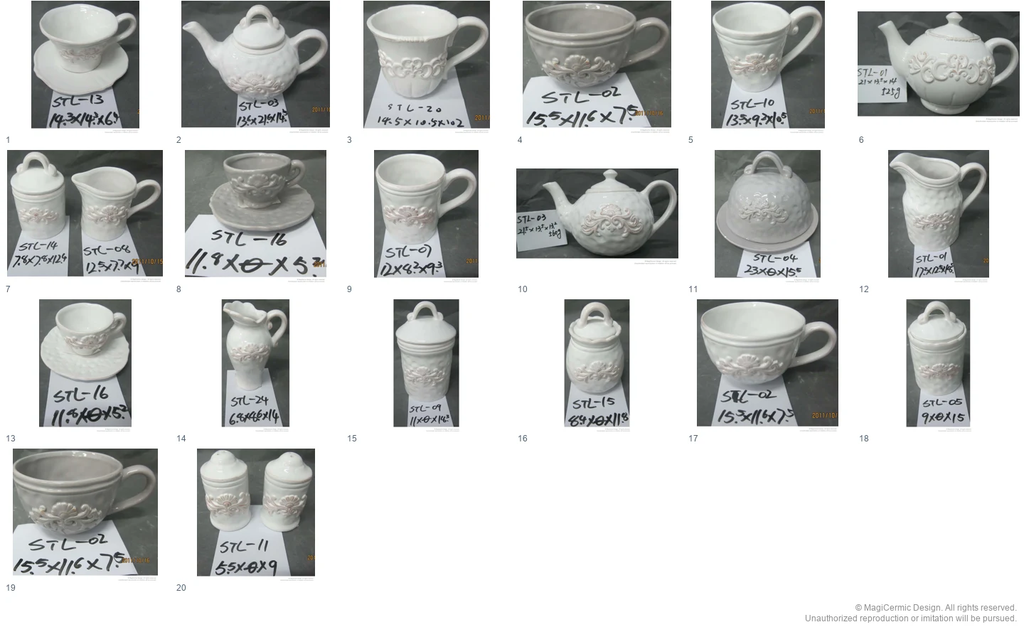 Complete original product reference board for A Border of Little Flowers, page 1