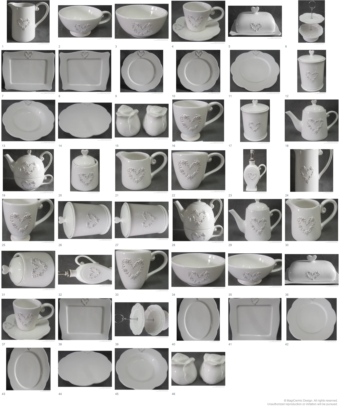 Complete original product reference board for Rose Heart, page 1
