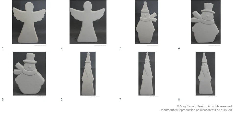 Complete original product reference board for Winter Figures, page 1