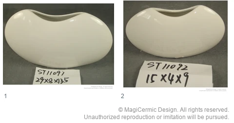 Complete original product reference board for Crescent vases, page 1