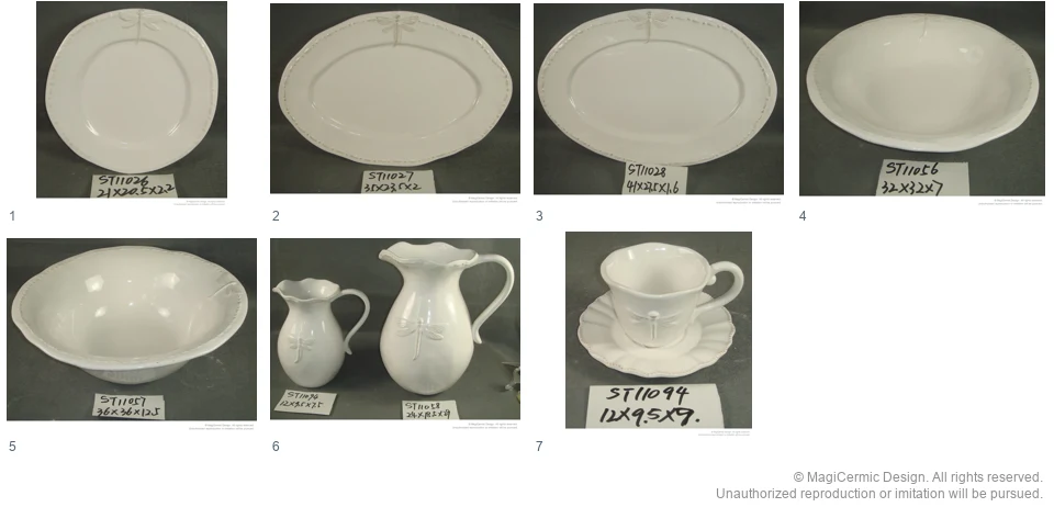 Complete original product reference board for Dragonfly relief service, page 1