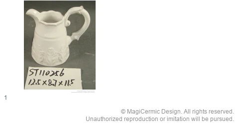 Complete original product reference board for Floral scroll pitcher, page 1