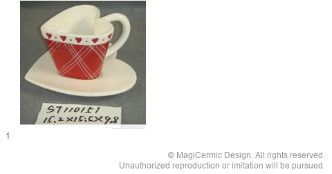 Complete original product reference board for Gingham heart cup, page 1