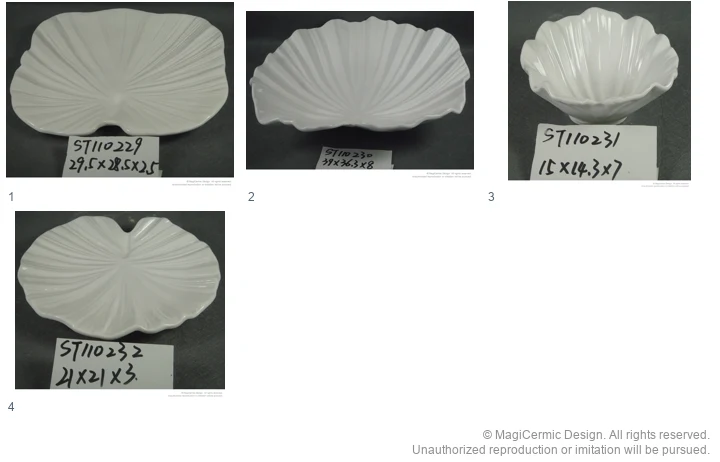 Complete original product reference board for Ginkgo serving forms, page 1