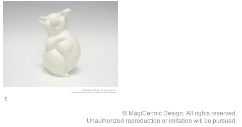 Complete original product reference board for Heart holding pig figure, page 1