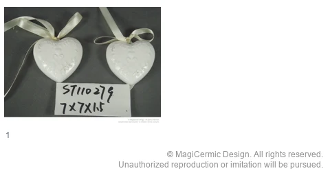 Complete original product reference board for Hanging heart ornaments, page 1