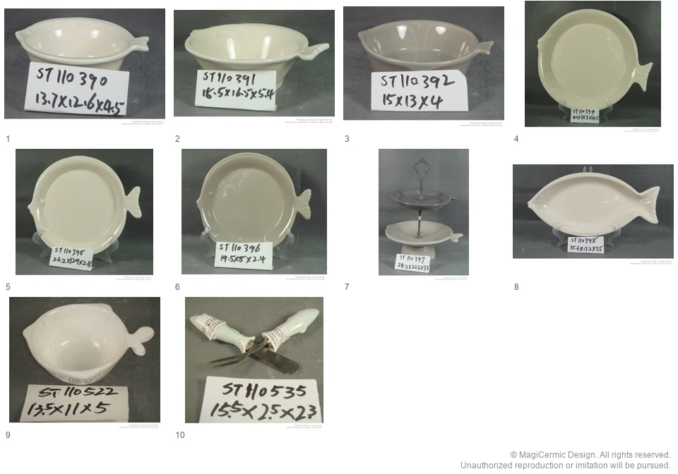 Complete original product reference board for Plain fish forms, page 1