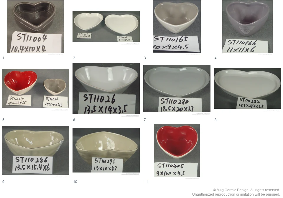 Complete original product reference board for Plain heart forms, page 1