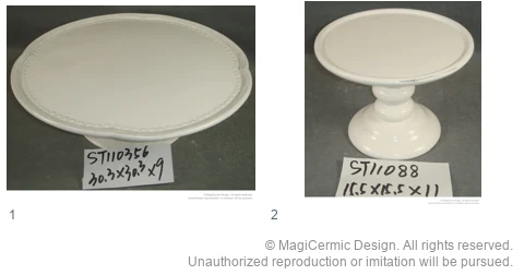 Complete original product reference board for Plain pedestal cake stands, page 1
