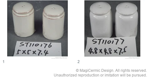 Complete original product reference board for Plain ceramic shakers, page 1