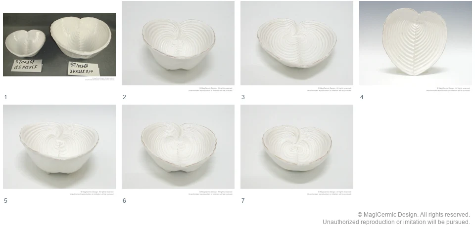 Complete original product reference board for Spiral ribbed hearts, page 1