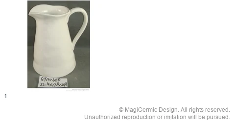 Complete original product reference board for Scallop lip simple jug, page 1