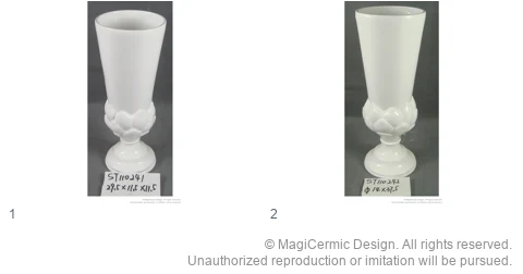 Complete original product reference board for Sculpted flower goblets, page 1
