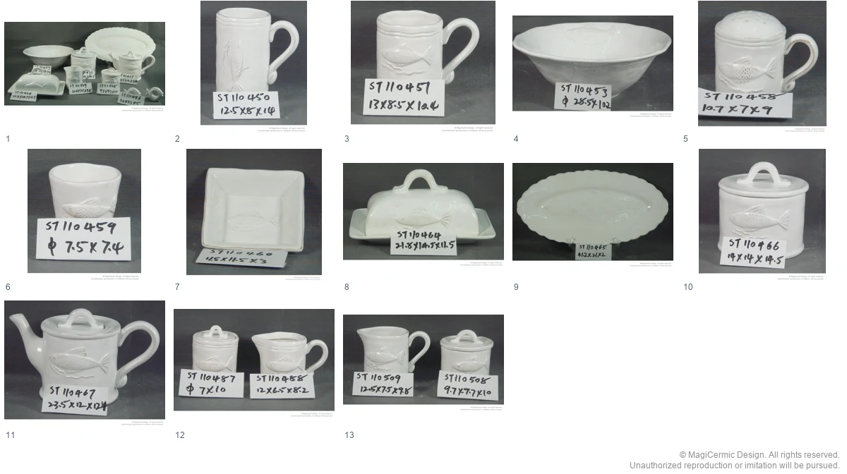 Complete original product reference board for Single fish relief service, page 1