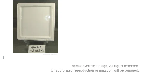 Complete original product reference board for Square stepped plates, page 1