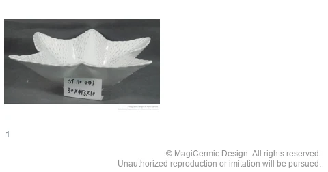 Complete original product reference board for Starfish bowl, page 1