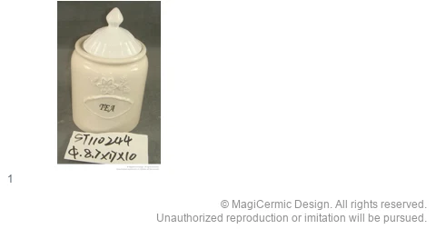 Complete original product reference board for Tea label canister, page 1