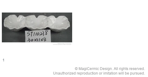 Complete original product reference board for Triple leaf dish, page 1