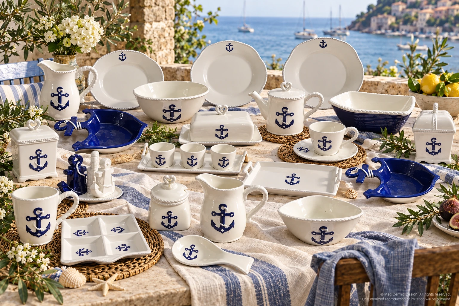 AI styling concept for Blue Anchorage; original product reference images govern selected forms and details.