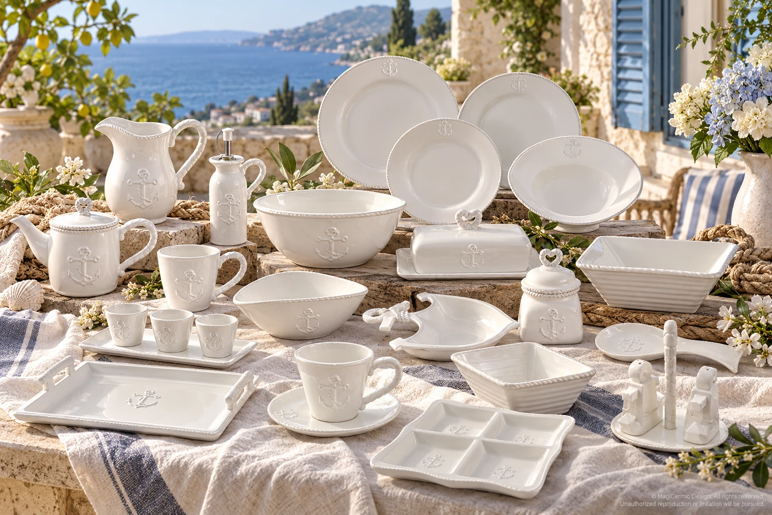 AI styling concept for Ivory Anchorage; original product reference images govern selected forms and details.