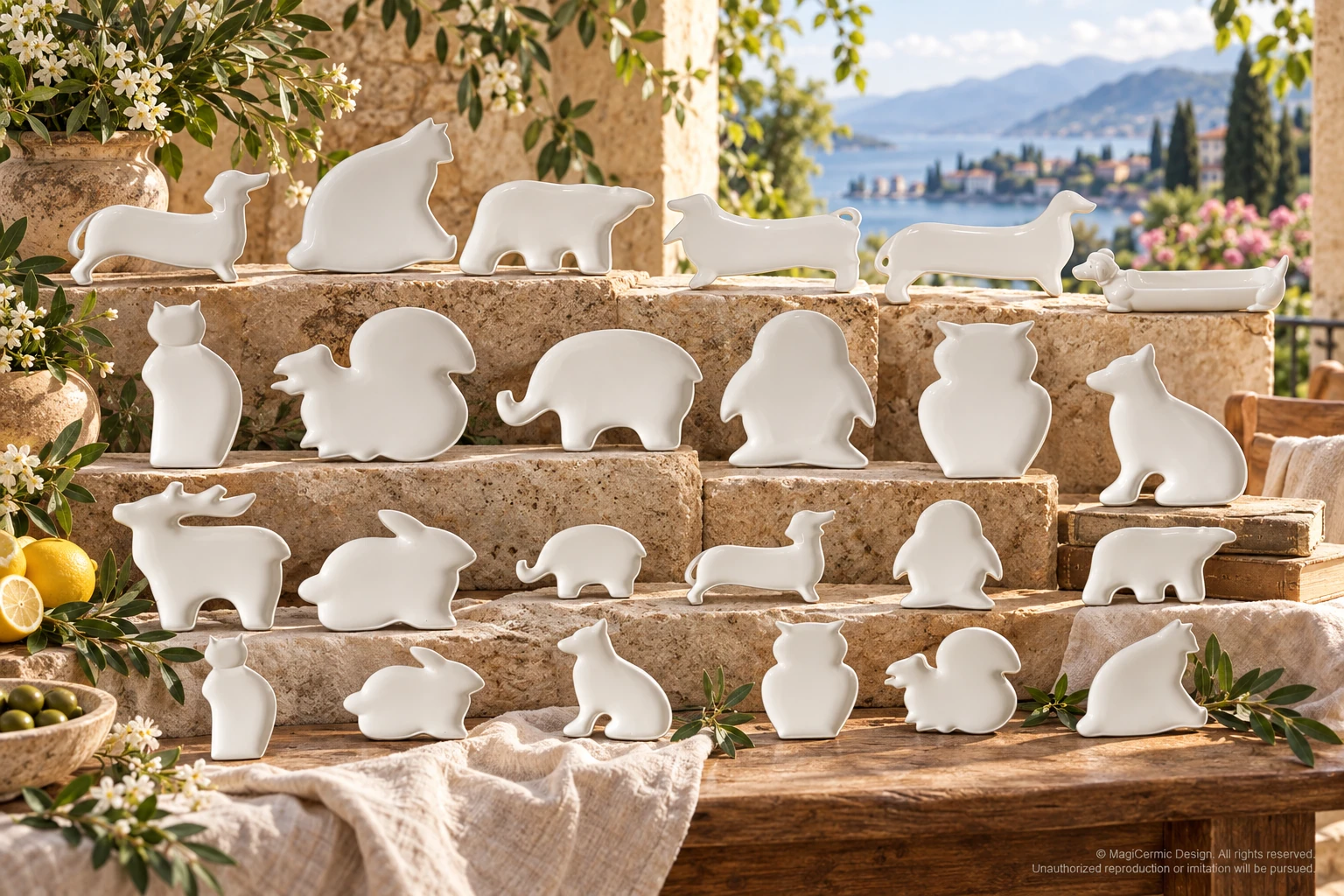 AI styling concept for Animal Silhouettes; original product reference images govern selected forms and details.