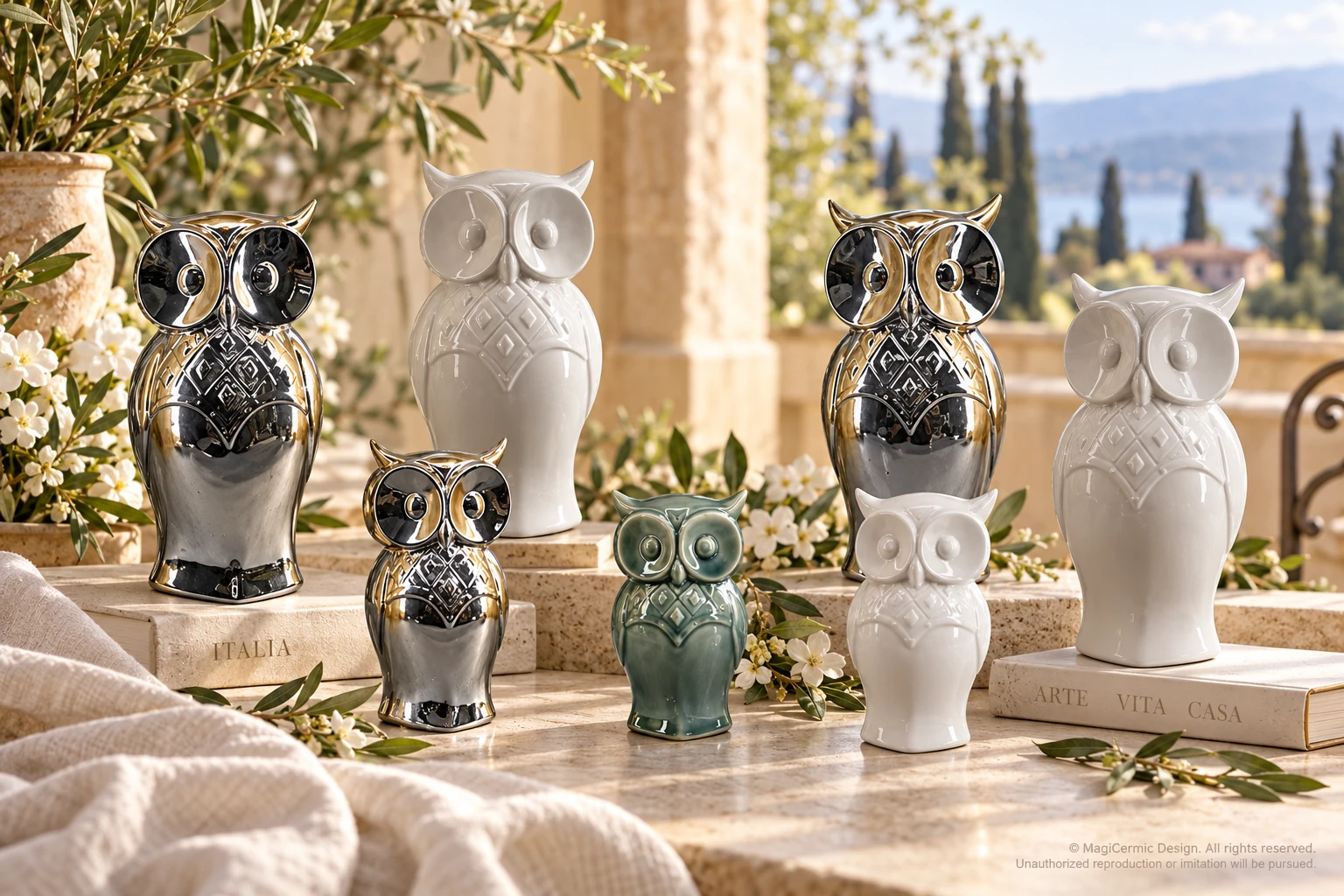 AI styling concept for Diamond Owl; original product reference images govern selected forms and details.