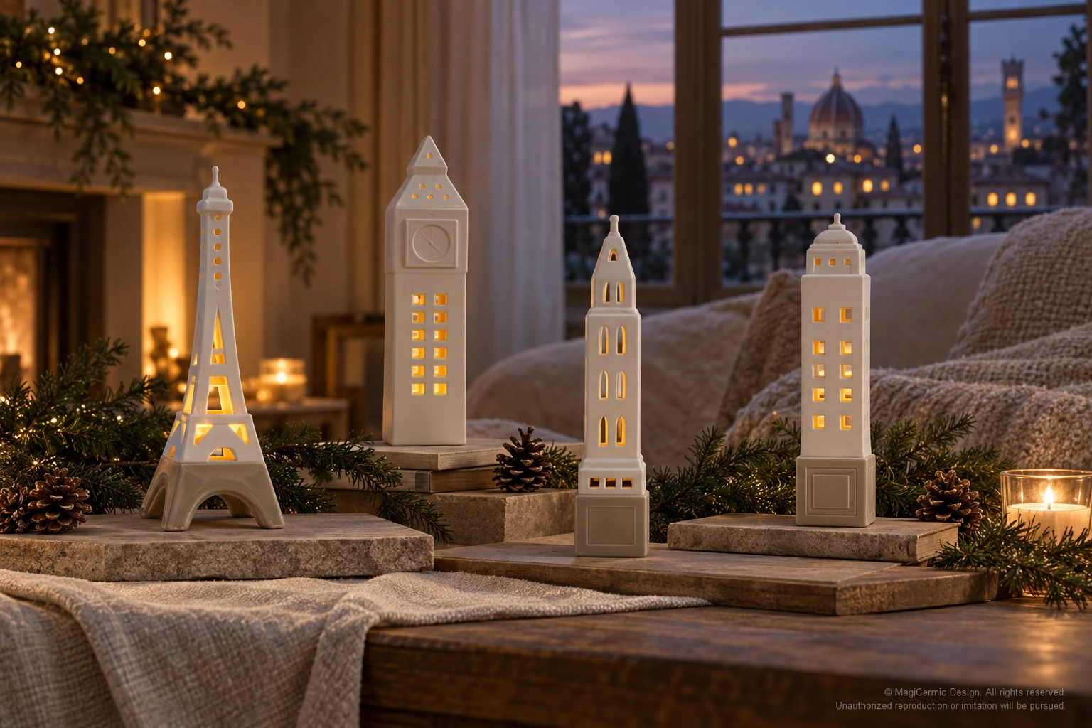 AI styling concept for Cities After Sundown; original product reference images govern selected forms and details.