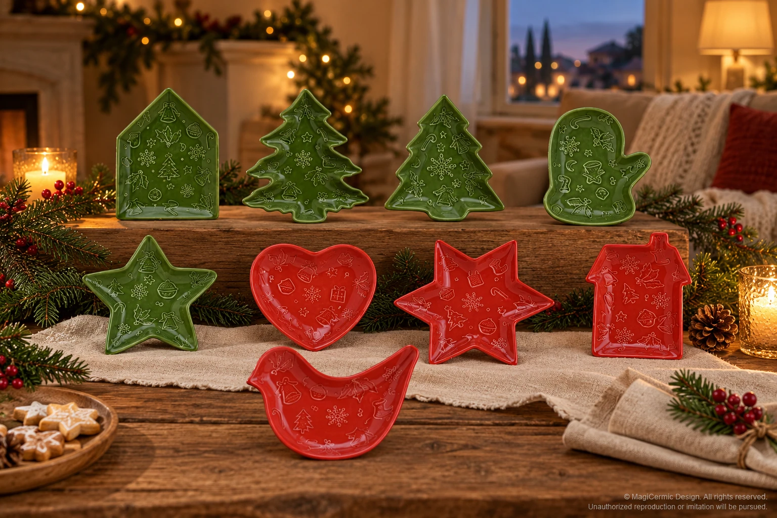 AI styling concept for Little Shapes of Christmas; original product reference images govern selected forms and details.