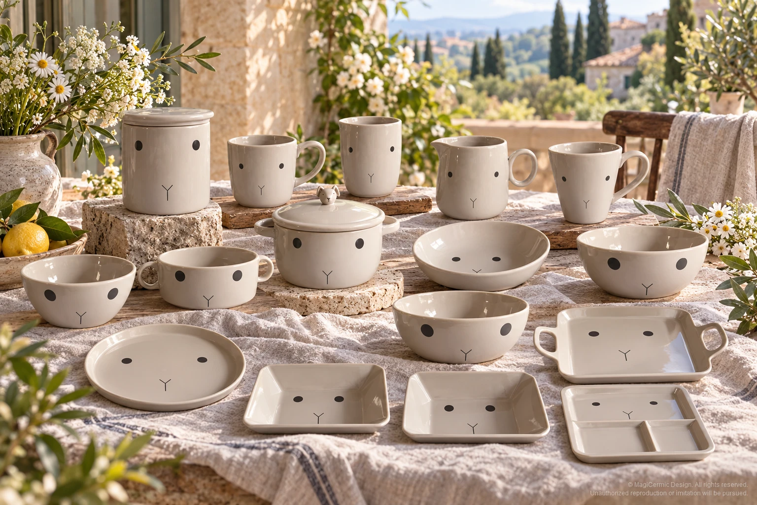 AI styling concept for Grey Dot Face; original product reference images govern selected forms and details.