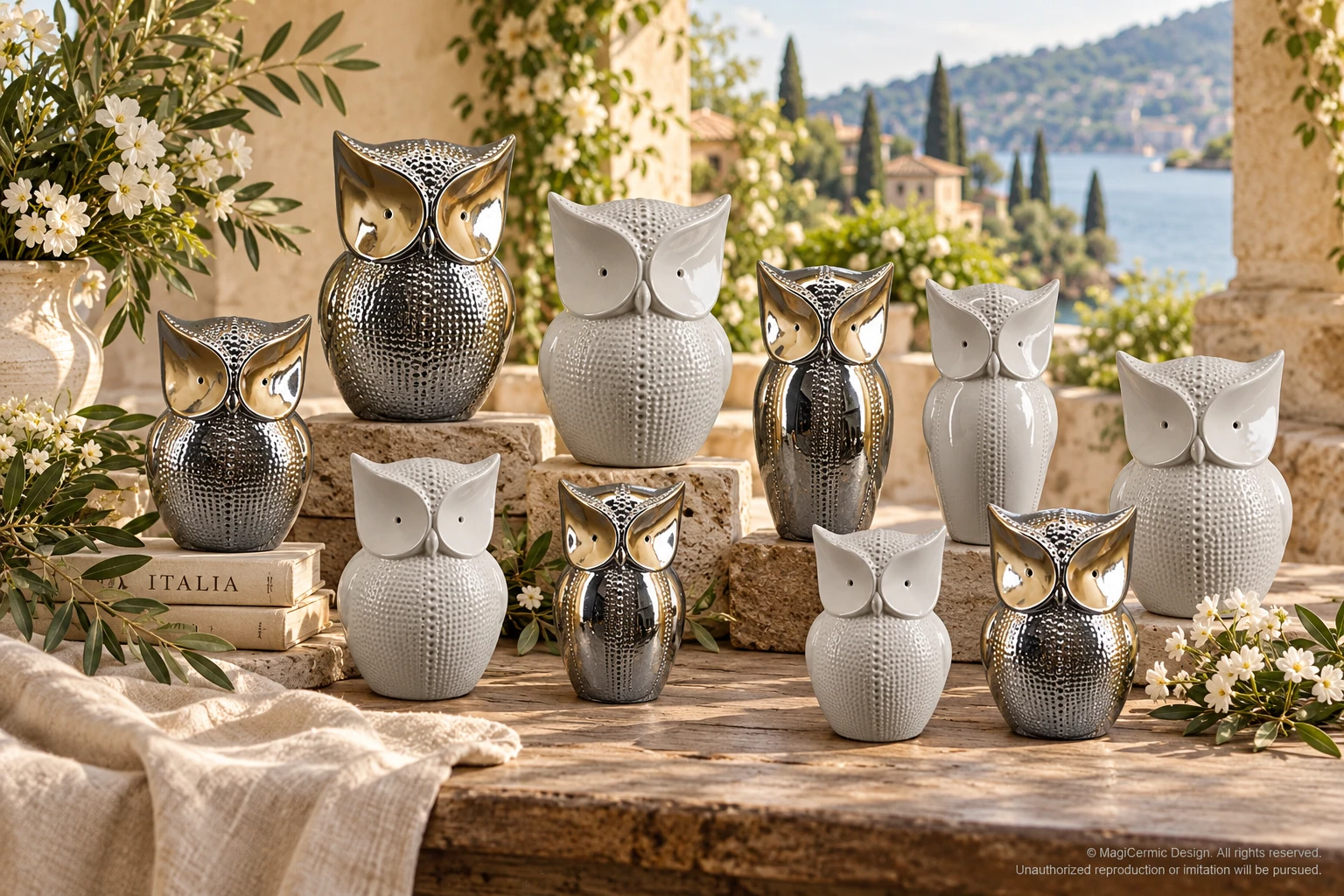 AI styling concept for Dotted Owl; original product reference images govern selected forms and details.