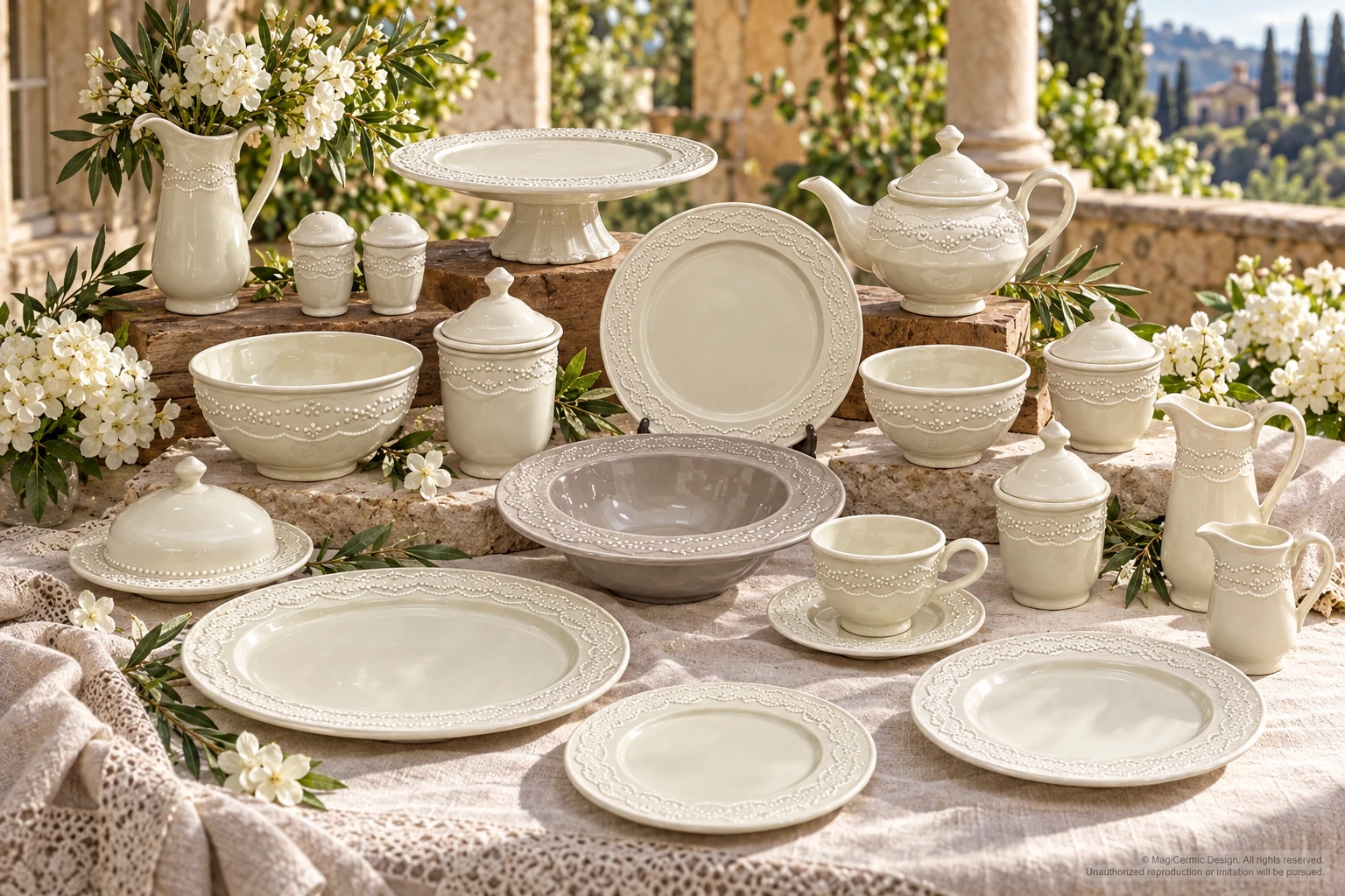 AI styling concept for The Delicacy of a Border; original product reference images govern selected forms and details.