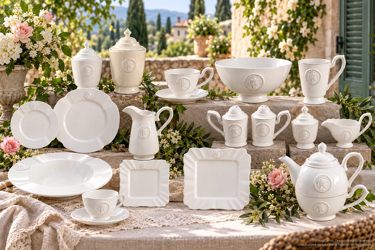 AI styling concept for A Keepsake for the Table; original product reference images govern selected forms and details.