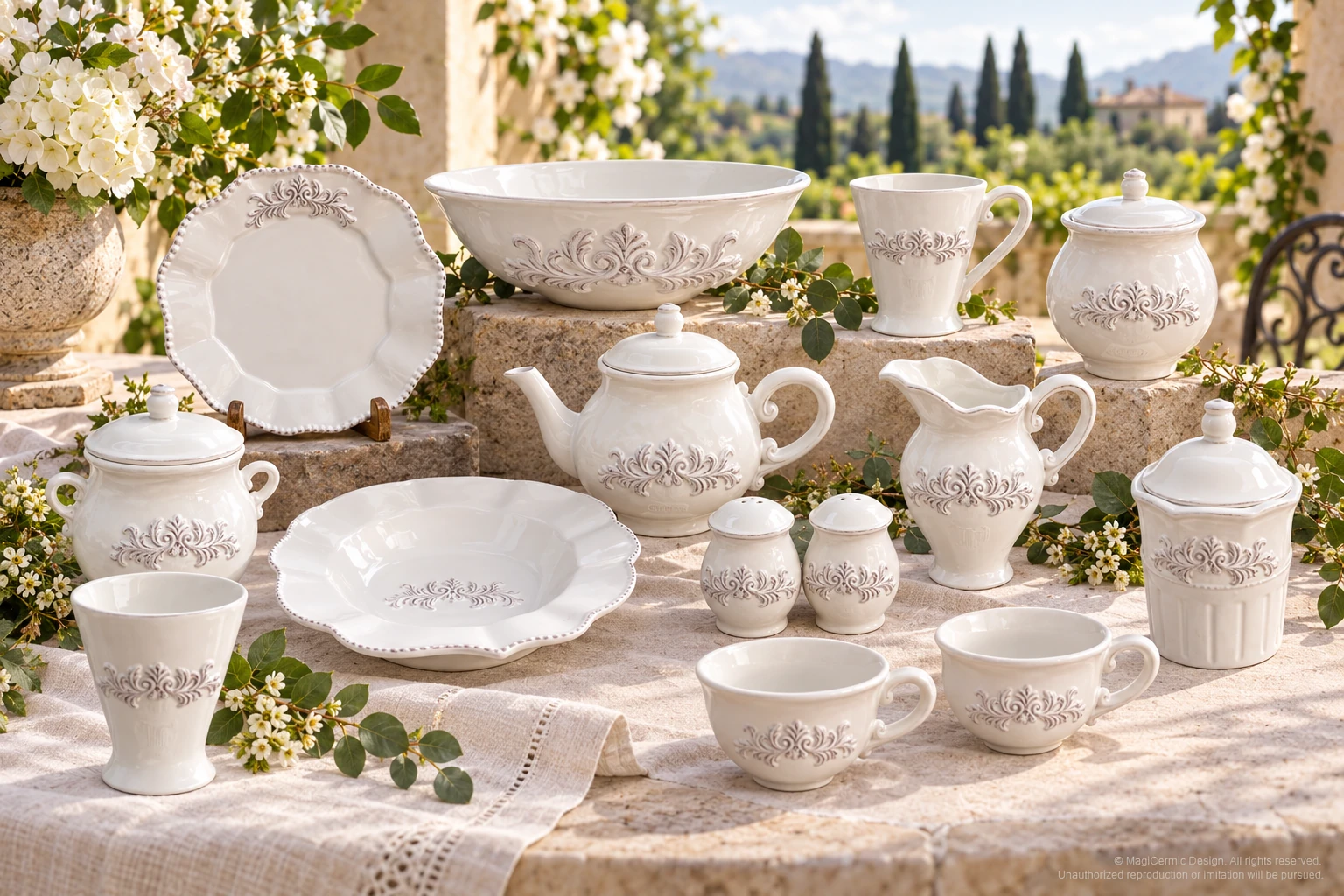 AI styling concept for Petals in the Light; original product reference images govern selected forms and details.